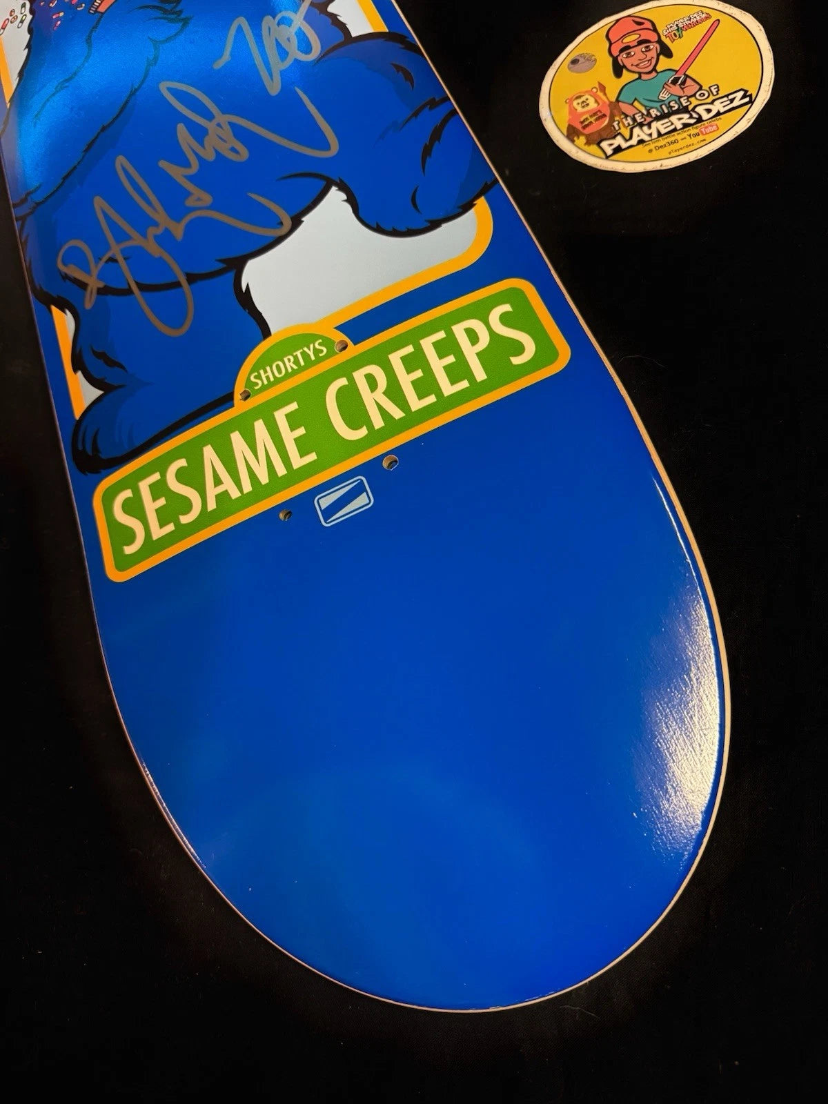 Brandon Turner Signed Shorty’s Sesame Creeps Autographed Cookie Monster Skateboard Deck