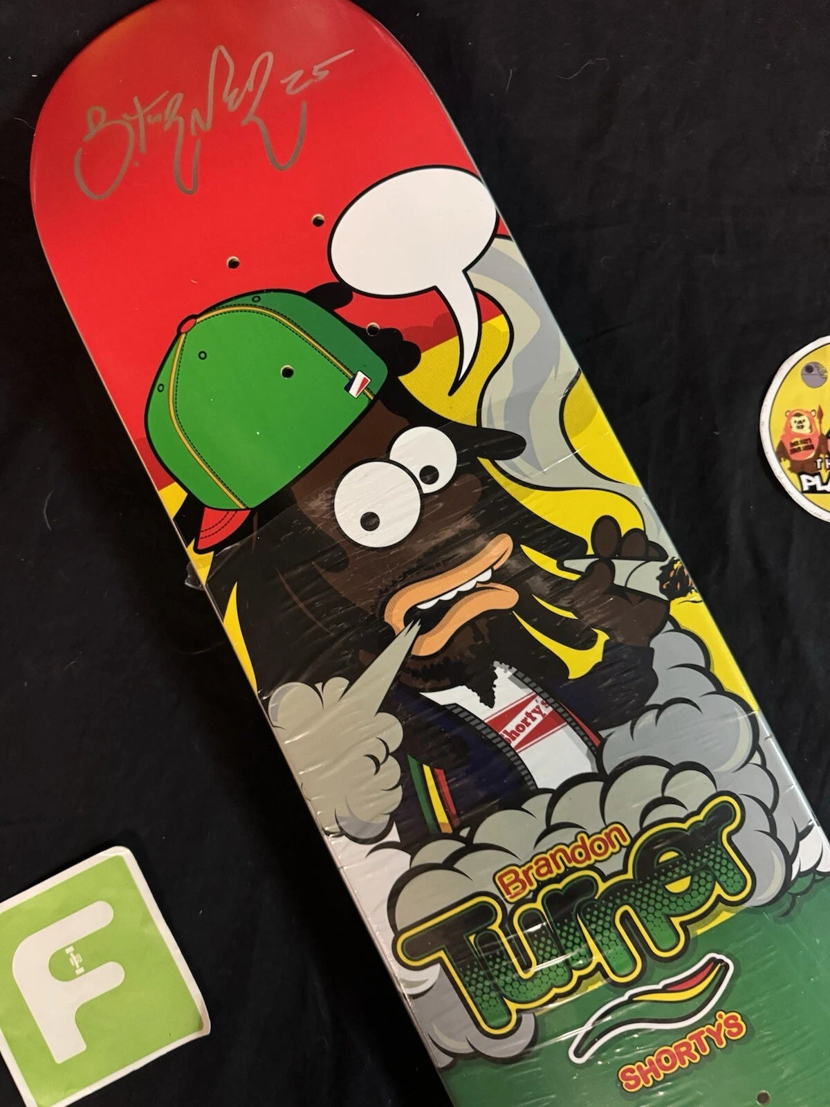 Simpsons Rasta Brandon Turner Signed Simpsons Rasta Bart Autographed Shorty’s Skatebo ...