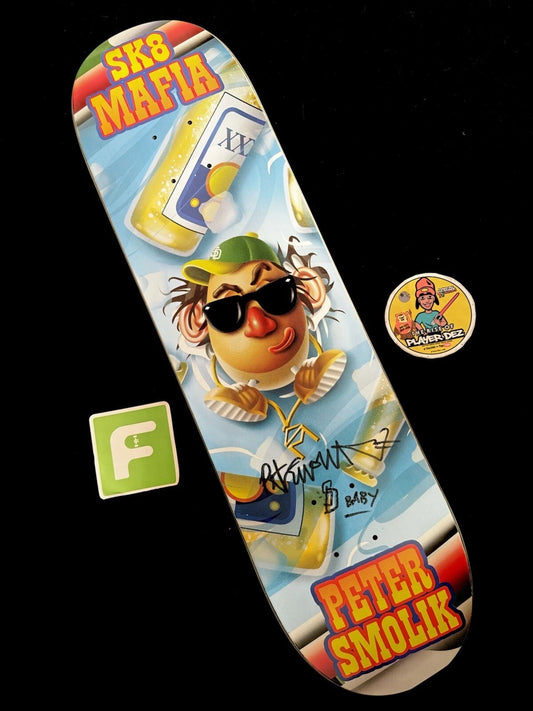 Peter Smolik Signed Mr Potato Head Autographed Sk8mAfia Skateboard Deck