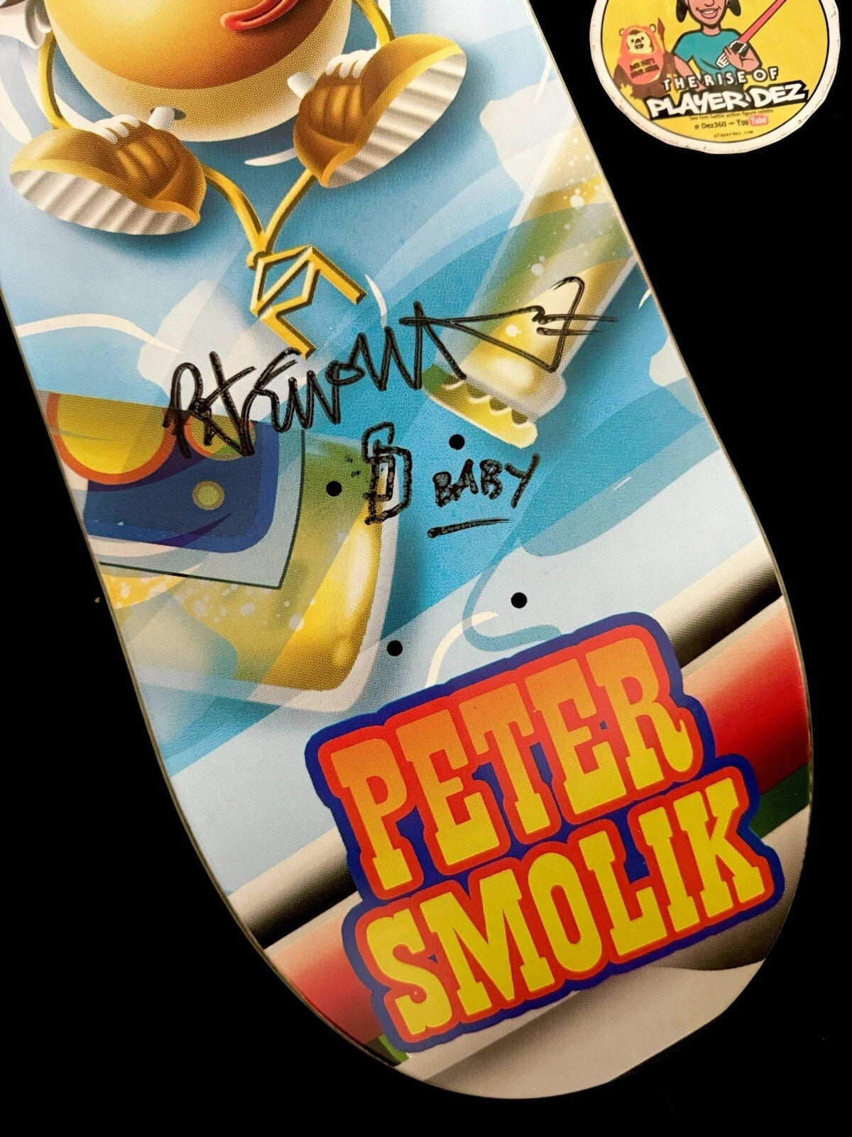 Peter Smolik Signed Mr Potato Head Autographed Sk8mAfia Skateboard Deck