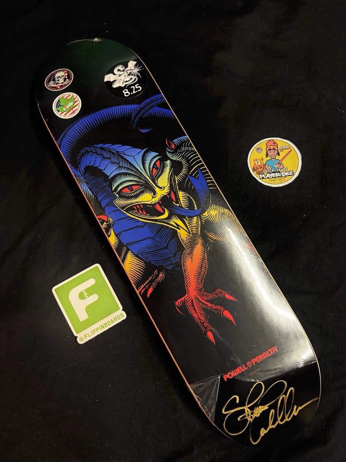 Steve Caballero Signed Gradient Dragon Powell Peralta Autographed Skateboard Deck