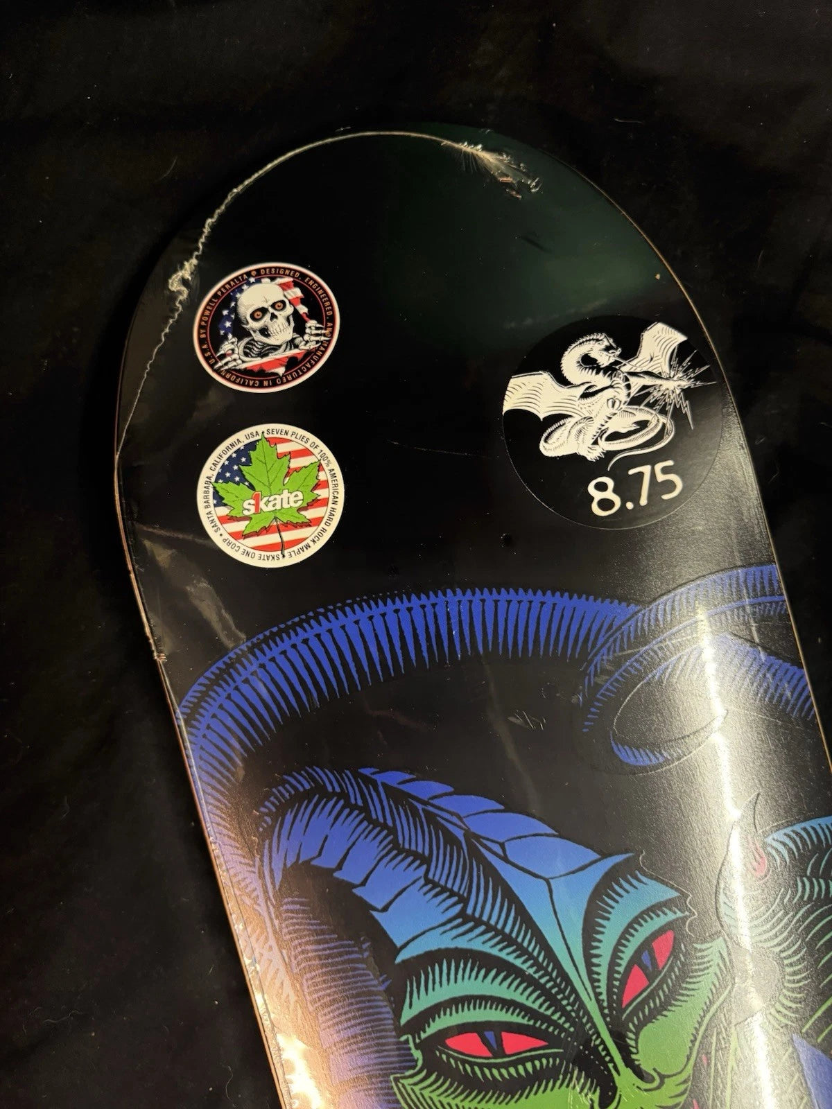 Steve Caballero Signed Neon Gradient Dragon Powell Peralta Autographed Skateboard Deck