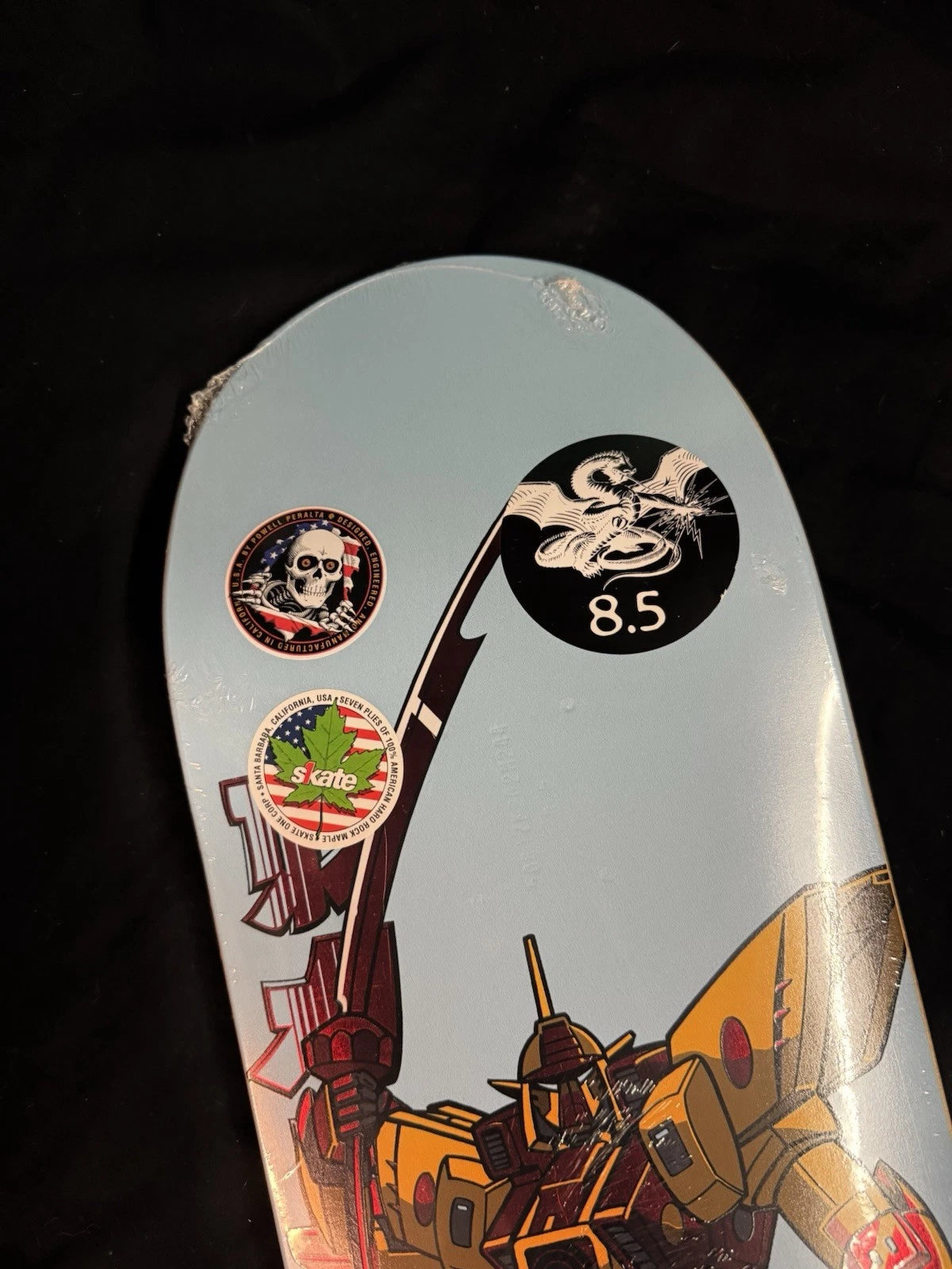 Signed Steve Caballero Blue Red Foil Gundam Wing Robot Powell Peralta Autographed Skateboard Deck
