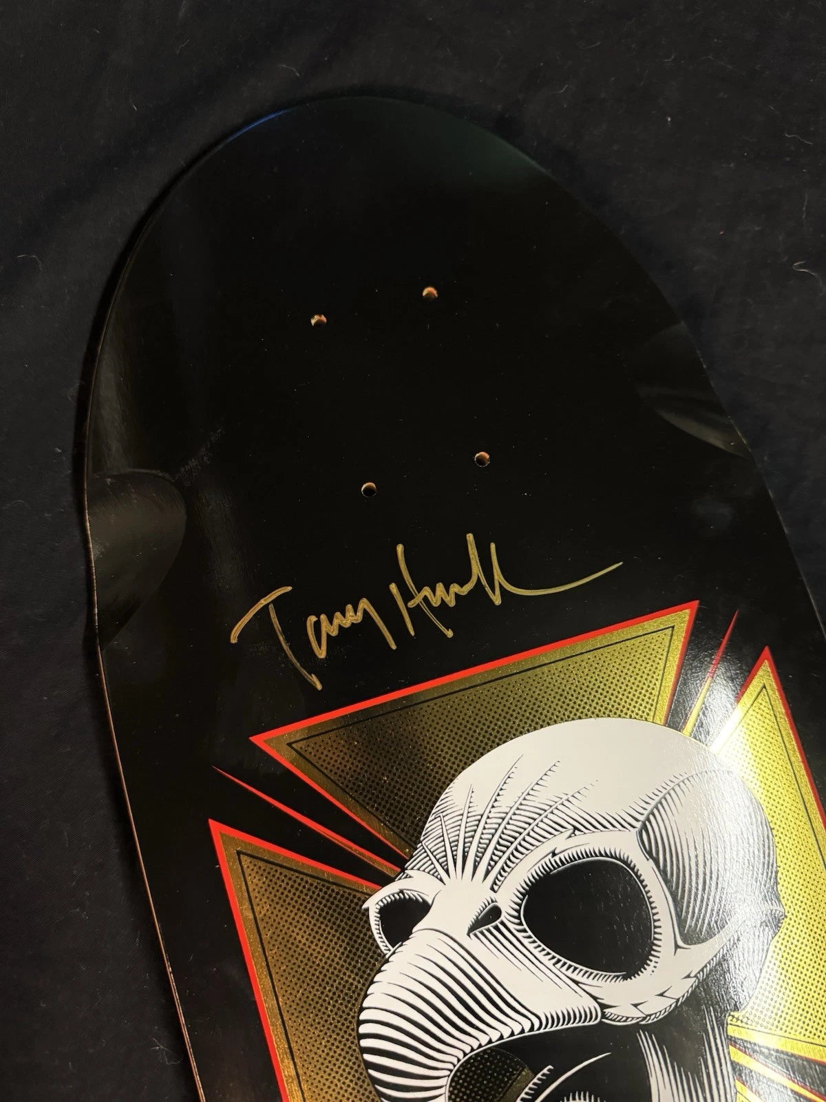 Tony Hawk Signed Gold Foil Series 16 Autographed Skateboard Deck Bones Brigade Powell Peralta