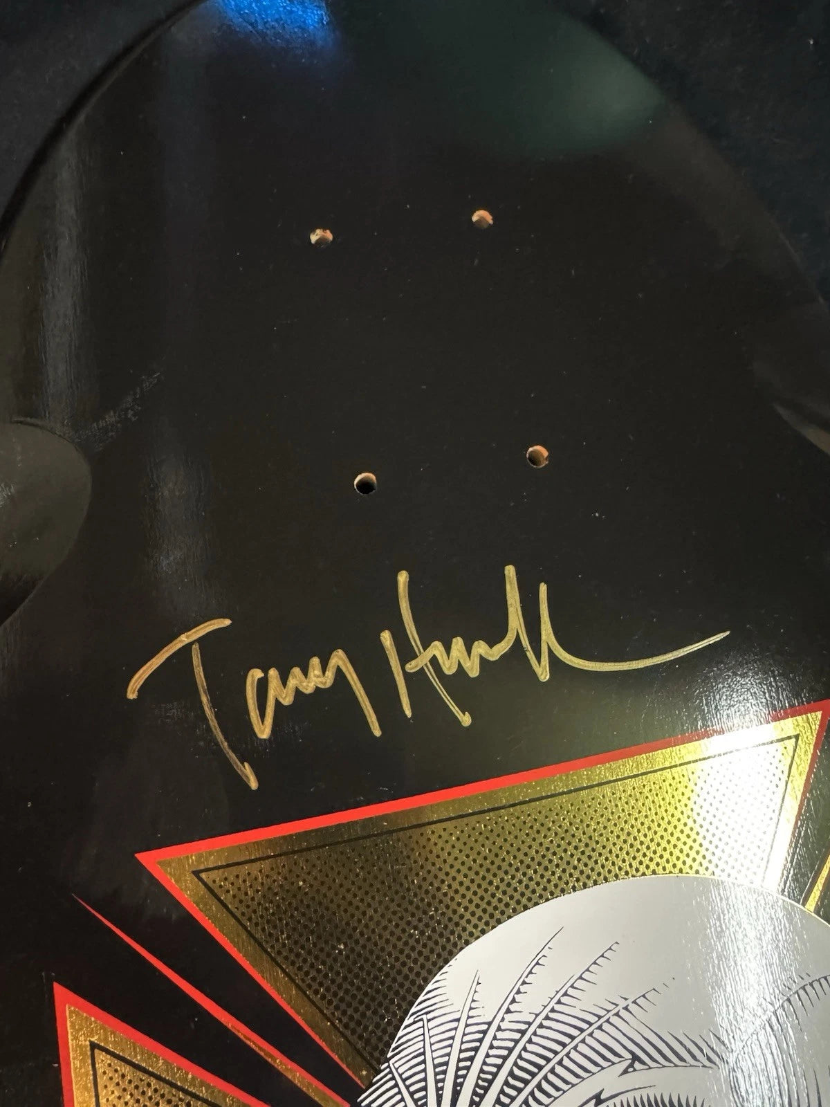 Tony Hawk Signed Gold Foil Series 16 Autographed Skateboard Deck Bones Brigade Powell Peralta