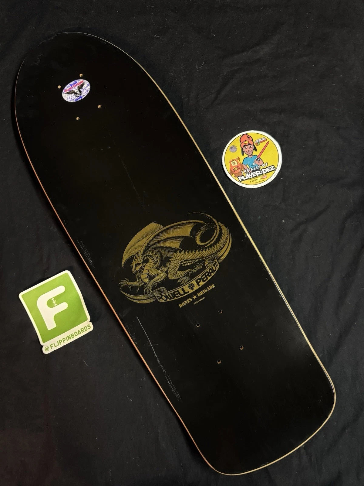 Tony Hawk Signed Gold Foil Series 16 Autographed Skateboard Deck Bones Brigade Powell Peralta