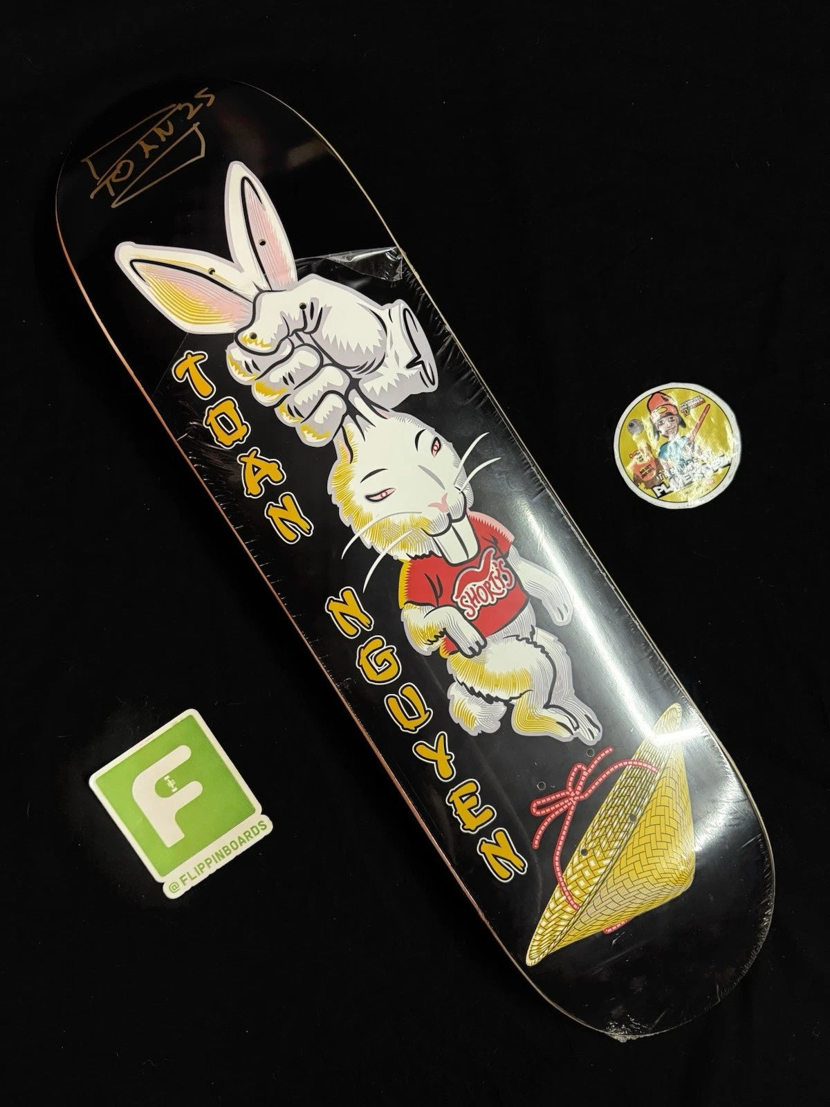 Toan Nguyen Signed Lucky Rabbit Shorty’s Skateboard Deck Autographed Skateboard Deck
