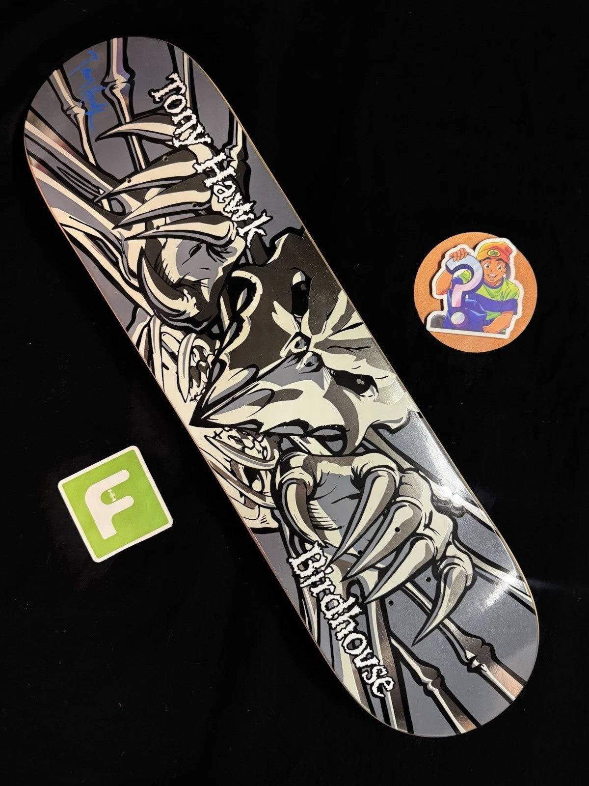 Signed Tony Hawk Falcon 3 Gunmetal Foil Birdhouse Autographed Skateboard Deck