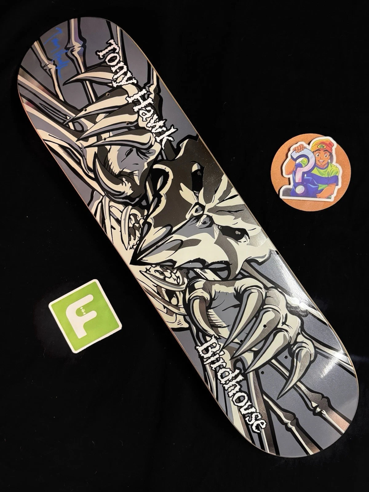 Signed Tony Hawk Falcon 3 Gunmetal Foil Birdhouse Autographed Skateboard Deck