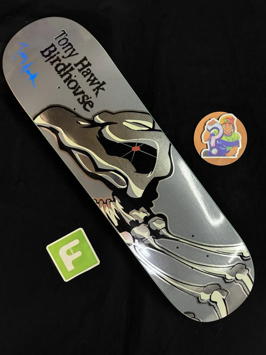 Signed Tony Hawk Falcon 1 Gunmetal Foil Birdhouse Autographed Skateboard Deck