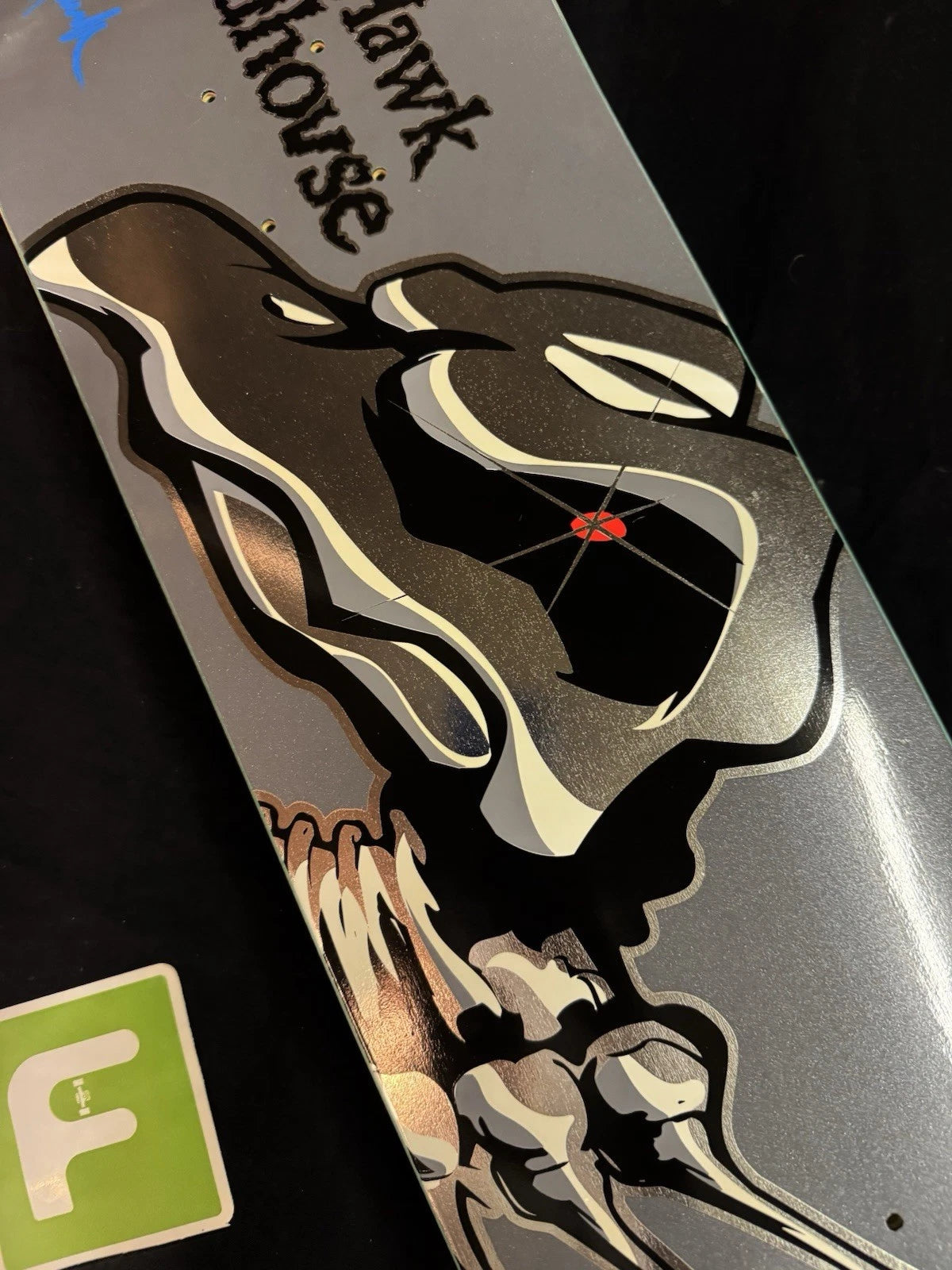 Signed Tony Hawk Falcon 1 Gunmetal Foil Birdhouse Autographed Skateboard Deck