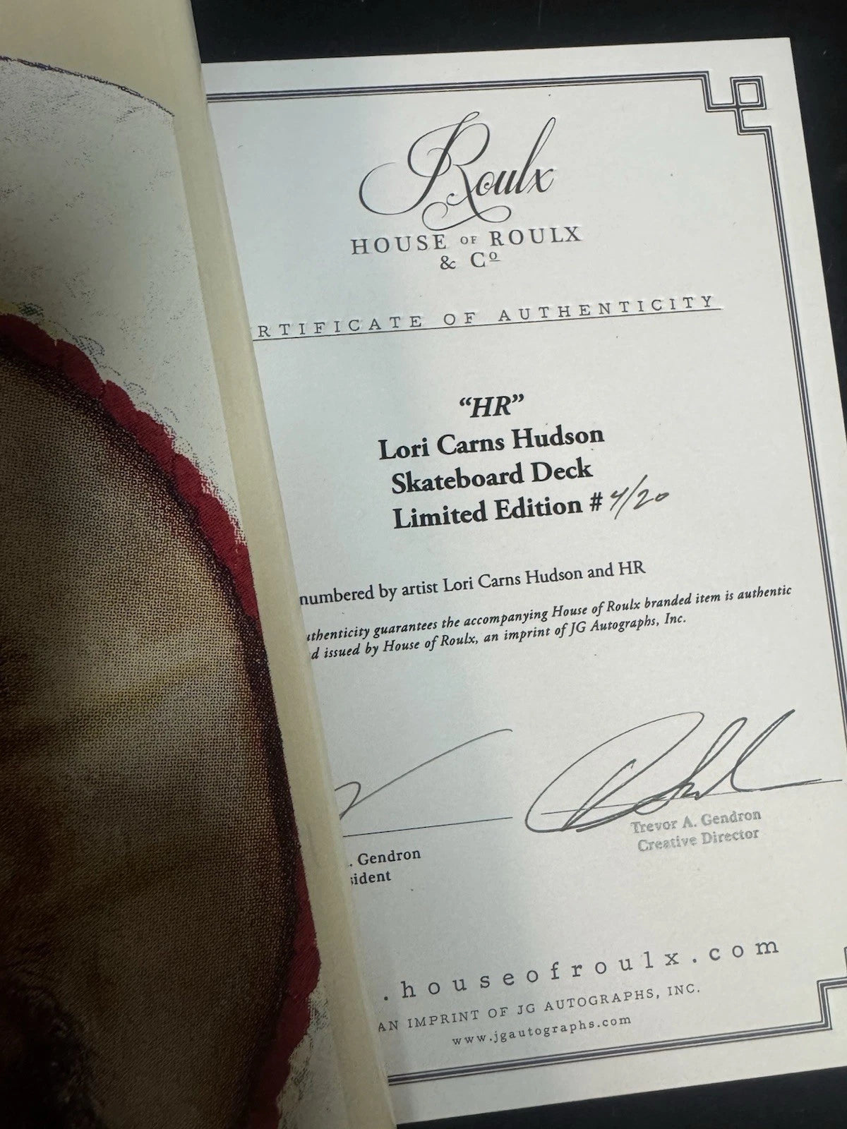 SIGNED HR Bad Brains Human Rights Lori Carns Hudson Skateboard Deck AUTOGRAPHED