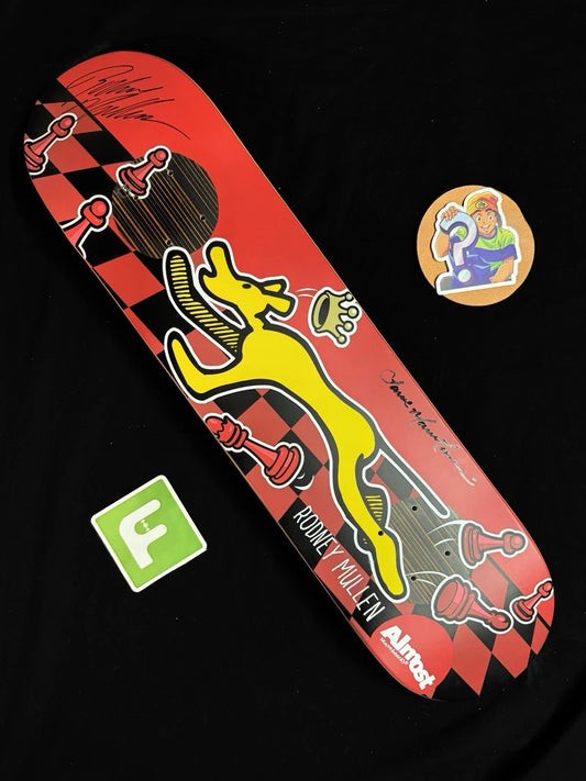 Signed Rodney Mullen Lance Mountain Art Almost Autographed Skateboard Deck