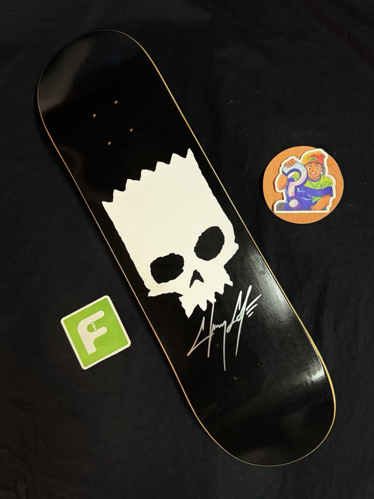 Signed Chris Cole Bart Simpson Skull Zero Autographed Skateboard Deck