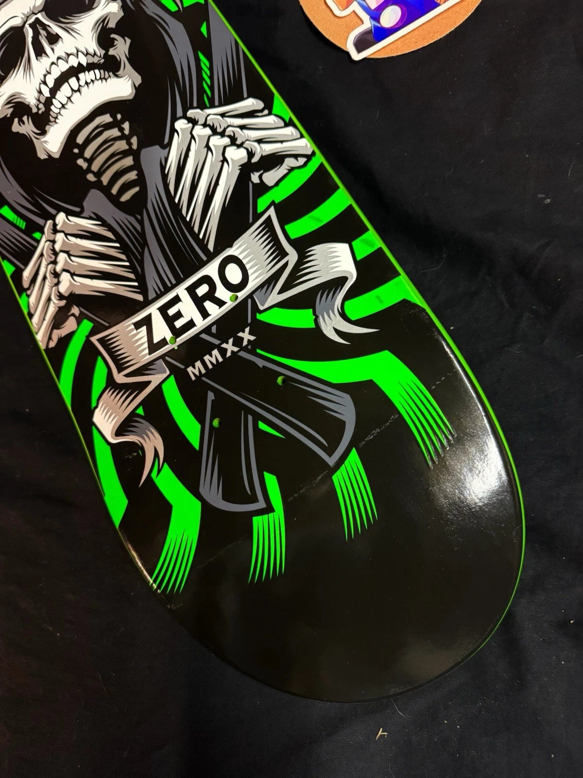 Signed Chris Cole Reaper Green Dipped Zero Autographed Skateboard Deck