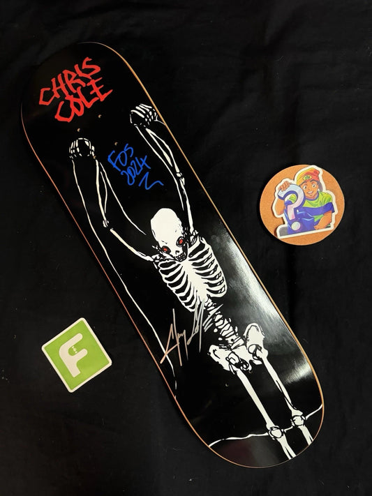 Signed Chris Cole FOS Zero Living Dead Autographed Skateboard Deck