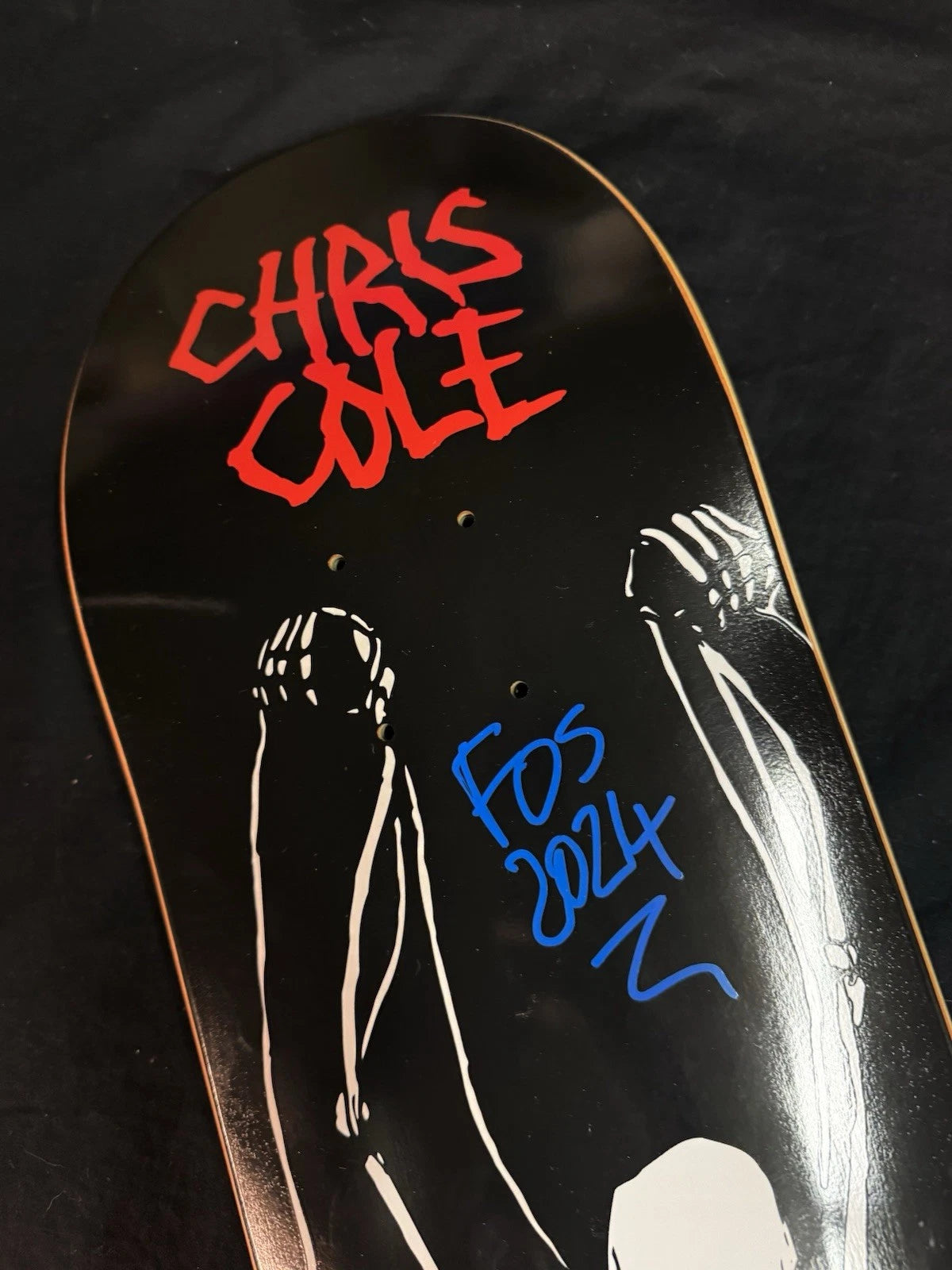 Signed Chris Cole FOS Zero Living Dead Autographed Skateboard Deck