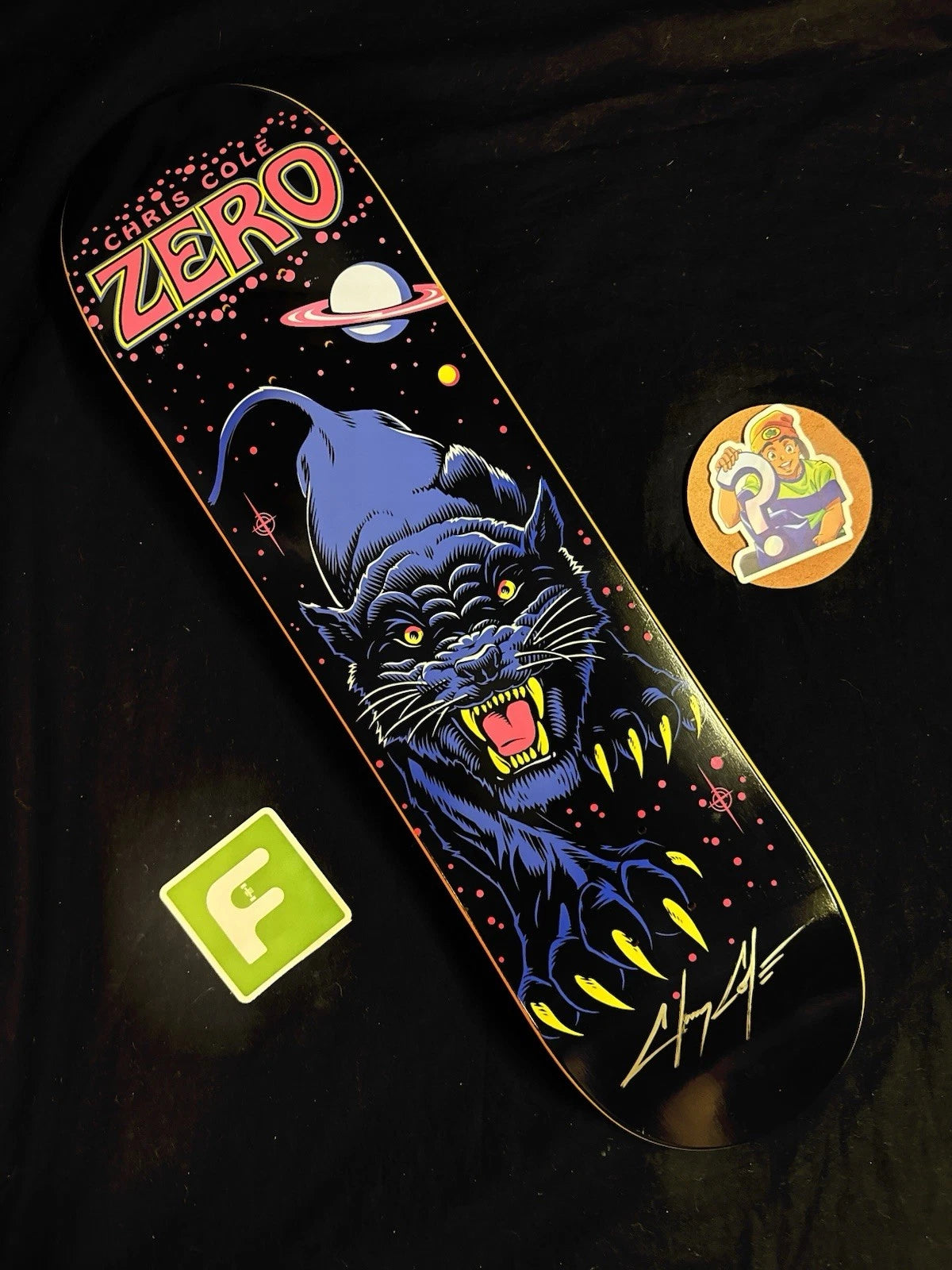 Signed Chris Cole Cosmic Panther Zero Autographed Skateboard Deck