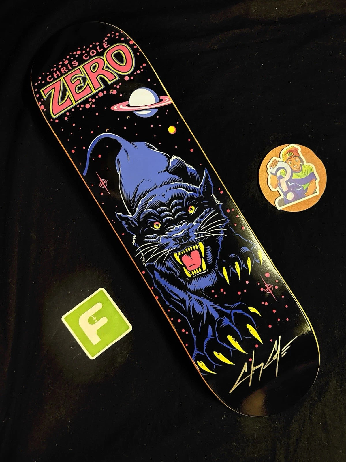 Signed Chris Cole Cosmic Panther Zero Autographed Skateboard Deck