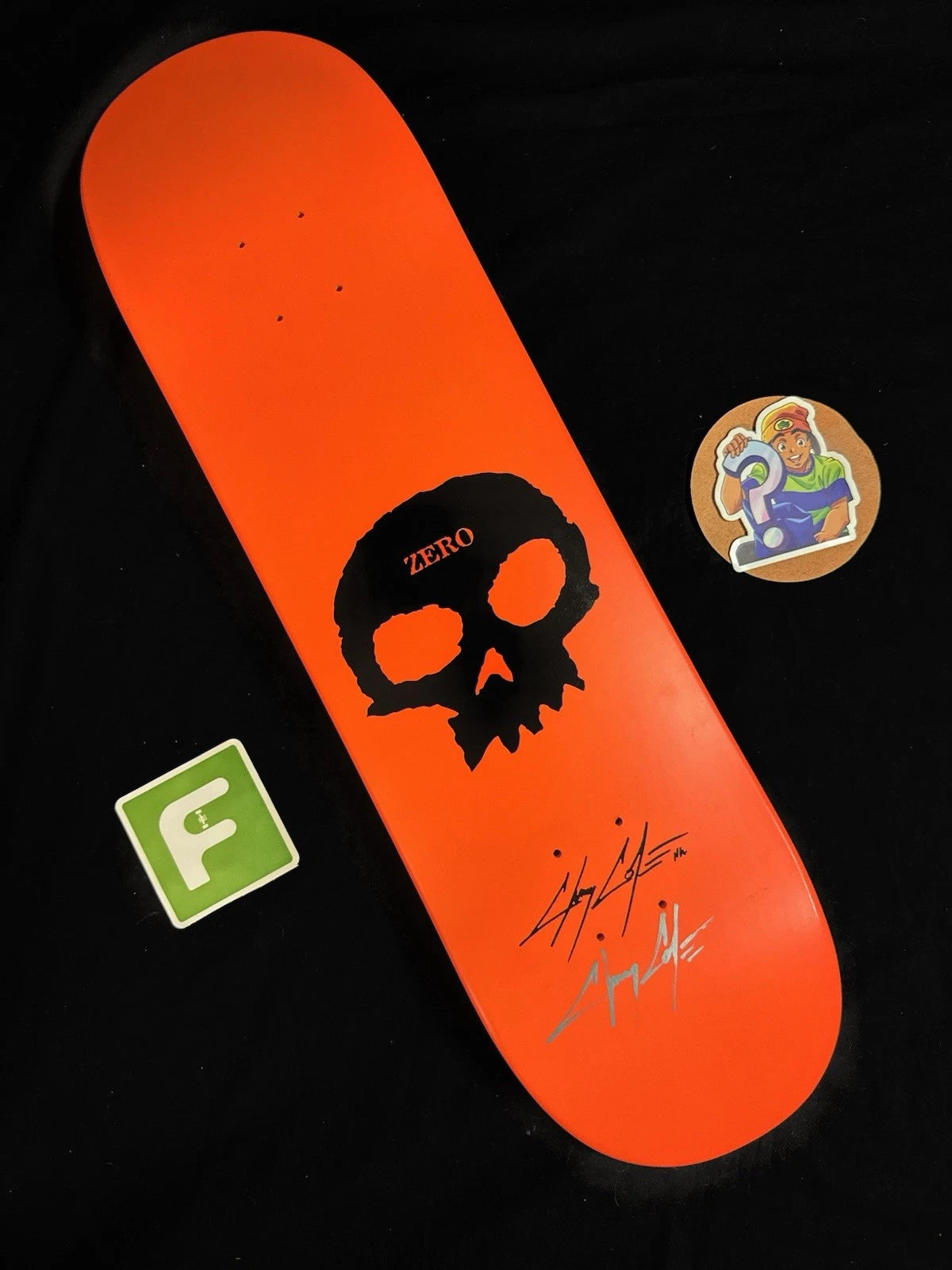 Signed Chris Cole Orange Dipped Zero Autographed Skateboard Deck