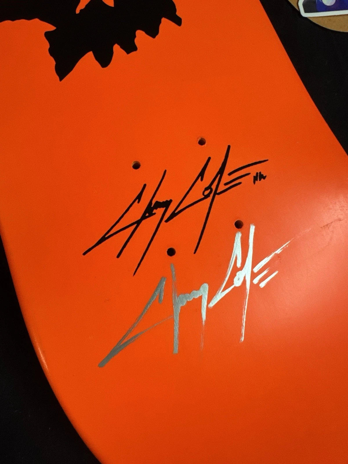 Signed Chris Cole Orange Dipped Zero Autographed Skateboard Deck