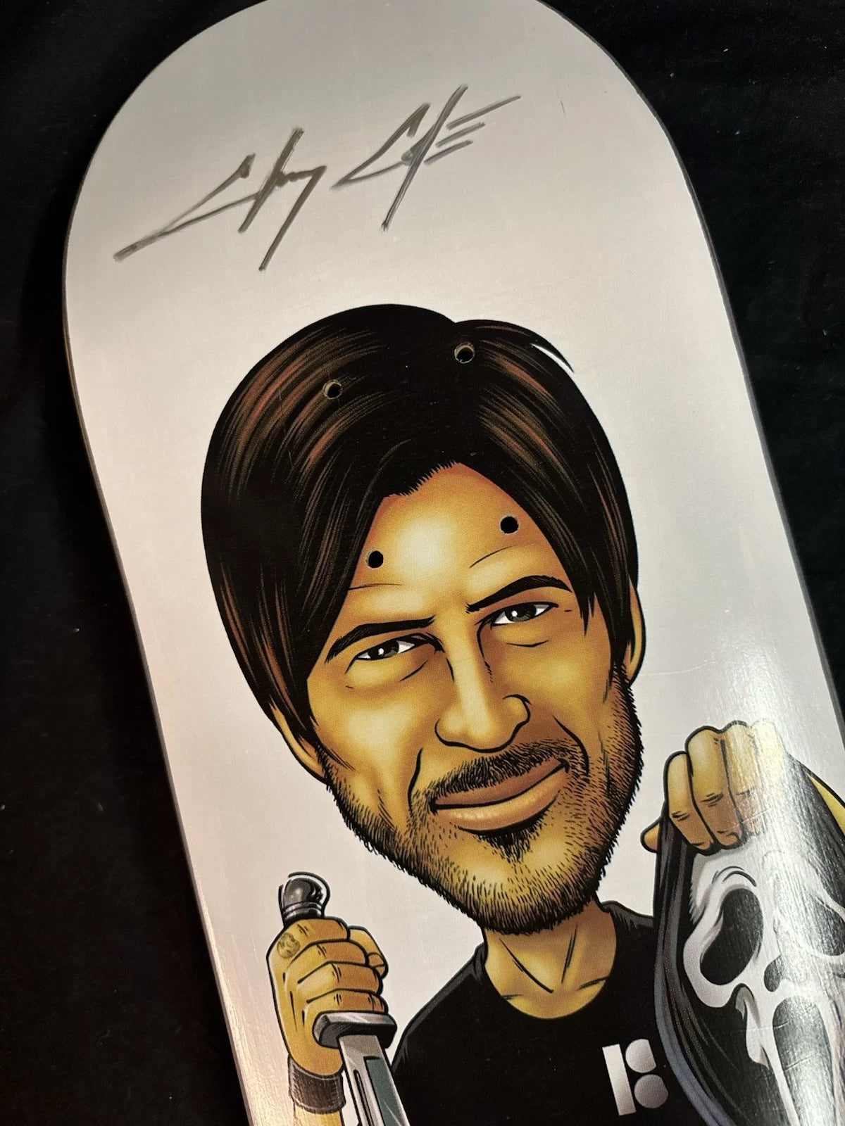 Signed Chris Cole Scream Mask 2015 MVP Plan B Autographed Skateboard Deck