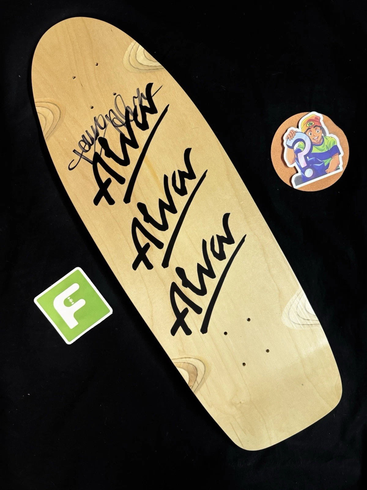 Signed Tony Alva Tri Logo Autographed Skateboard Deck 1979 Pig Pool Natural