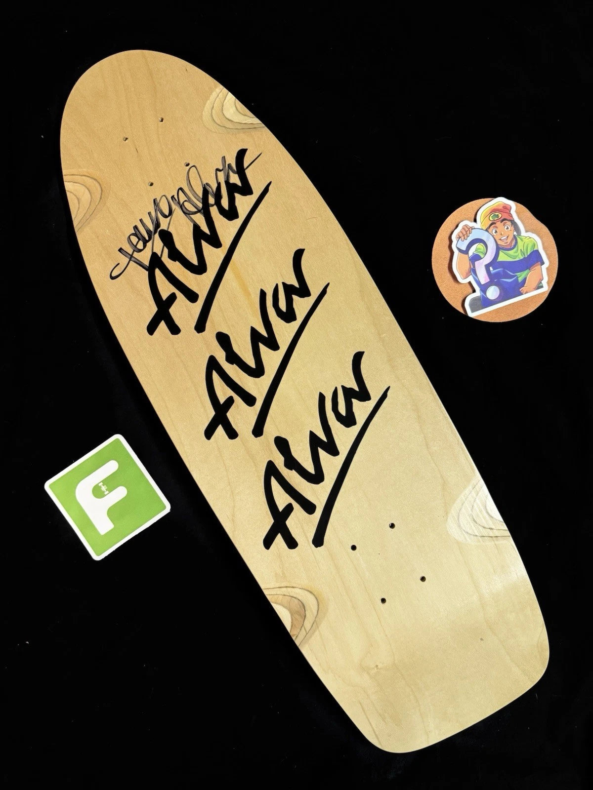 Signed Tony Alva Tri Logo Autographed Skateboard Deck 1979 Pig Pool Natural