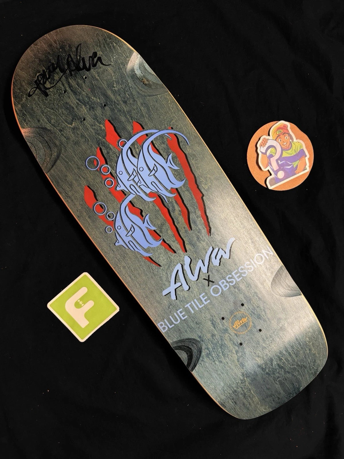 Signed Tony Alva Blue Tile Obsession Alva Skates Autographed Skateboard Deck