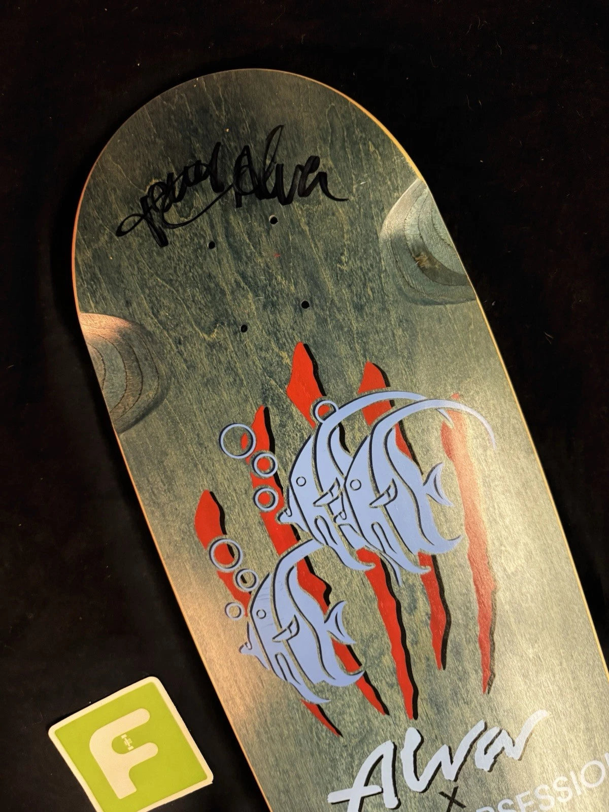 Signed Tony Alva Blue Tile Obsession Alva Skates Autographed Skateboard Deck