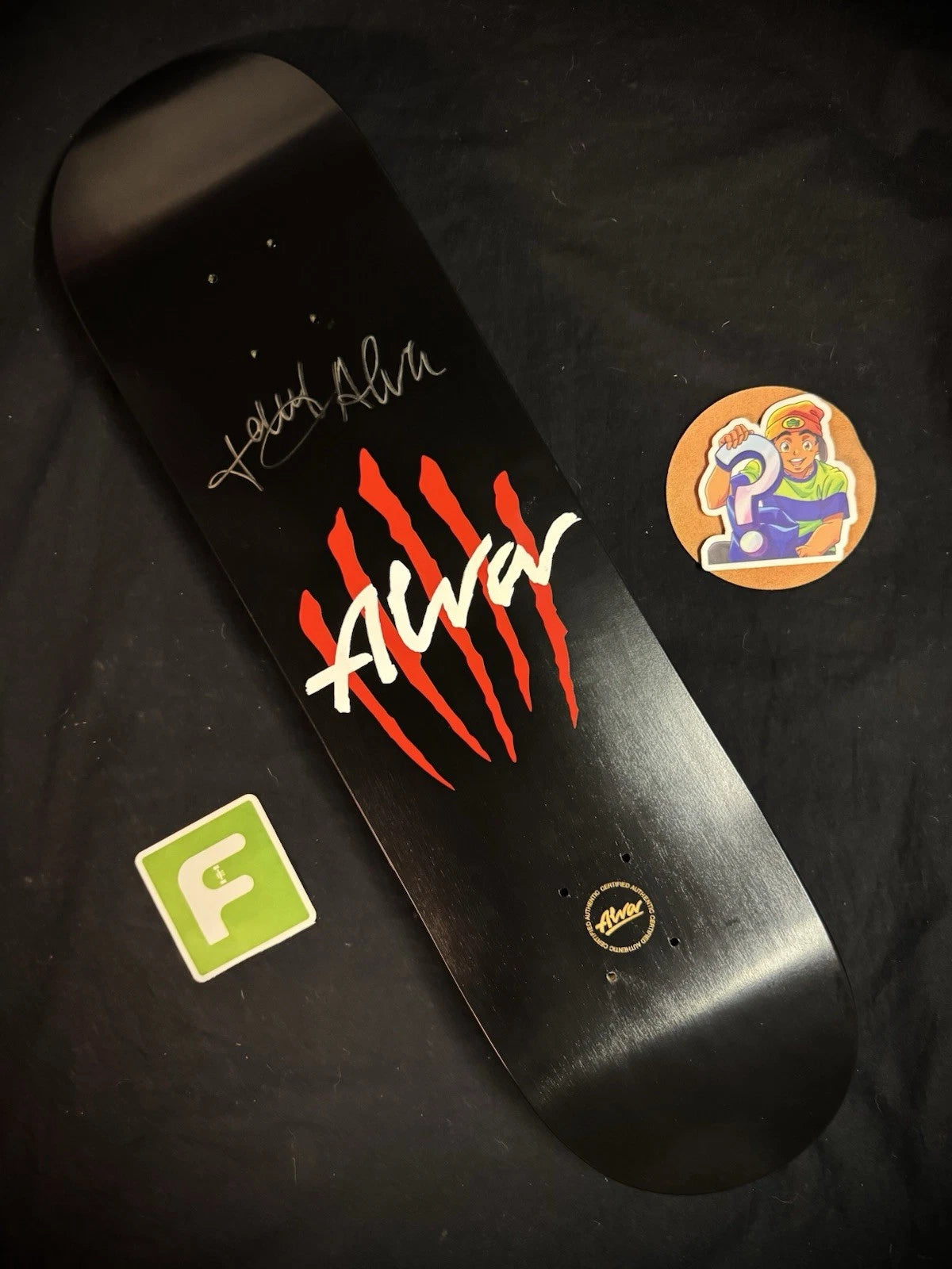 Signed Tony Alva Skates Cat Scratch Black Dip Autographed Skateboard Deck