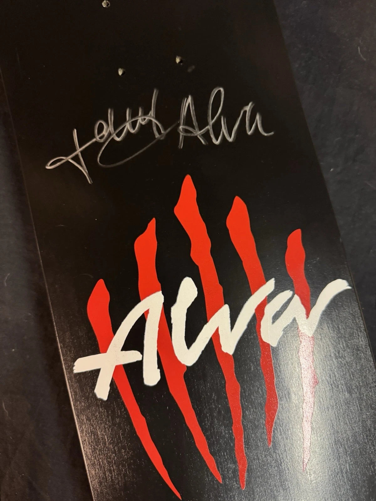 Signed Tony Alva Skates Cat Scratch Black Dip Autographed Skateboard Deck