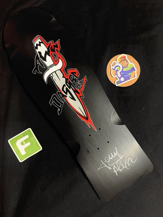 Signed Tony Alva LE Black Red Dagger Limited Autographed Skateboard Deck