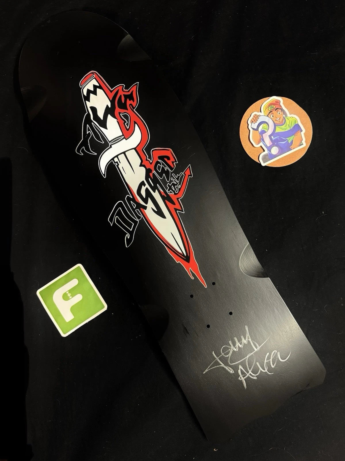Signed Tony Alva LE Black Red Dagger Limited Autographed Skateboard Deck
