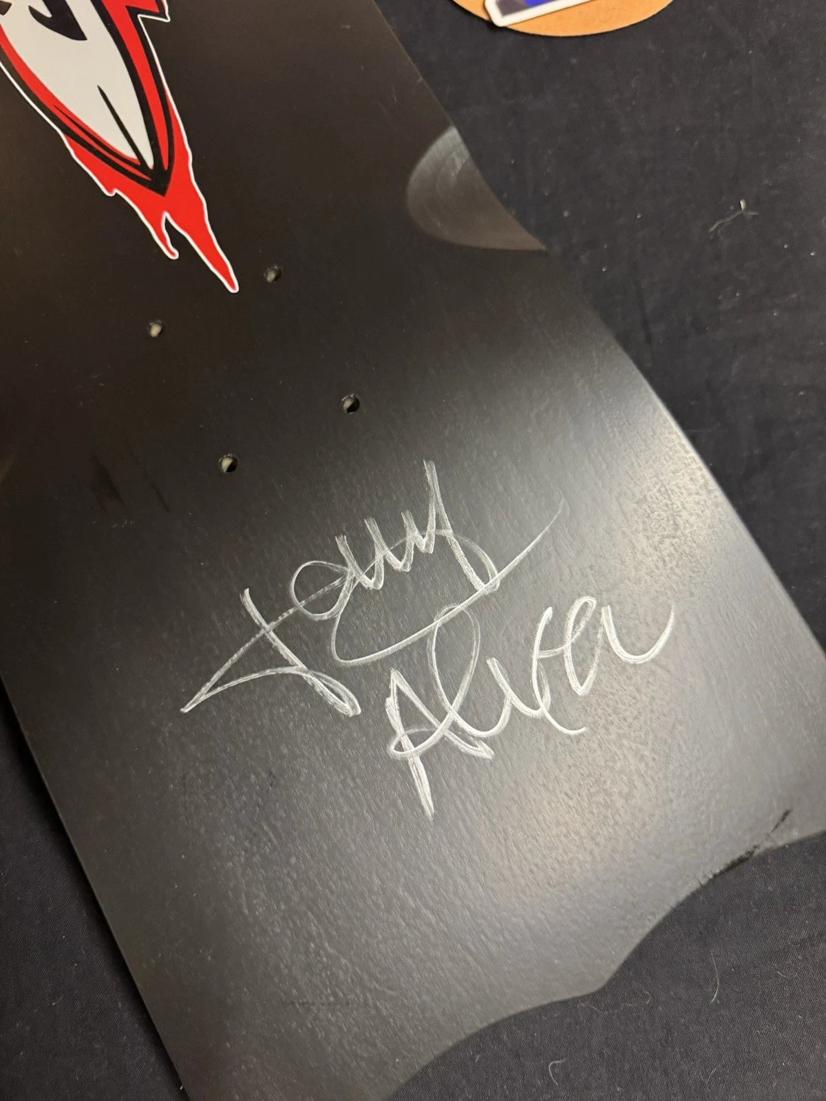 Signed Tony Alva LE Black Red Dagger Limited Autographed Skateboard Deck