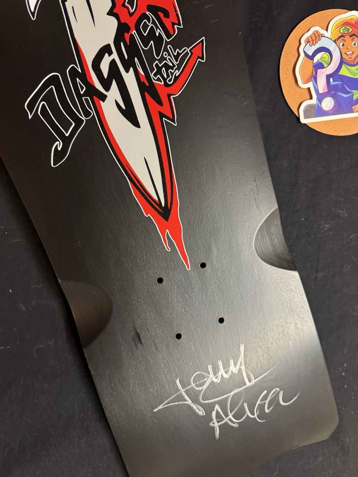 Signed Tony Alva LE Black Red Dagger Limited Autographed Skateboard Deck