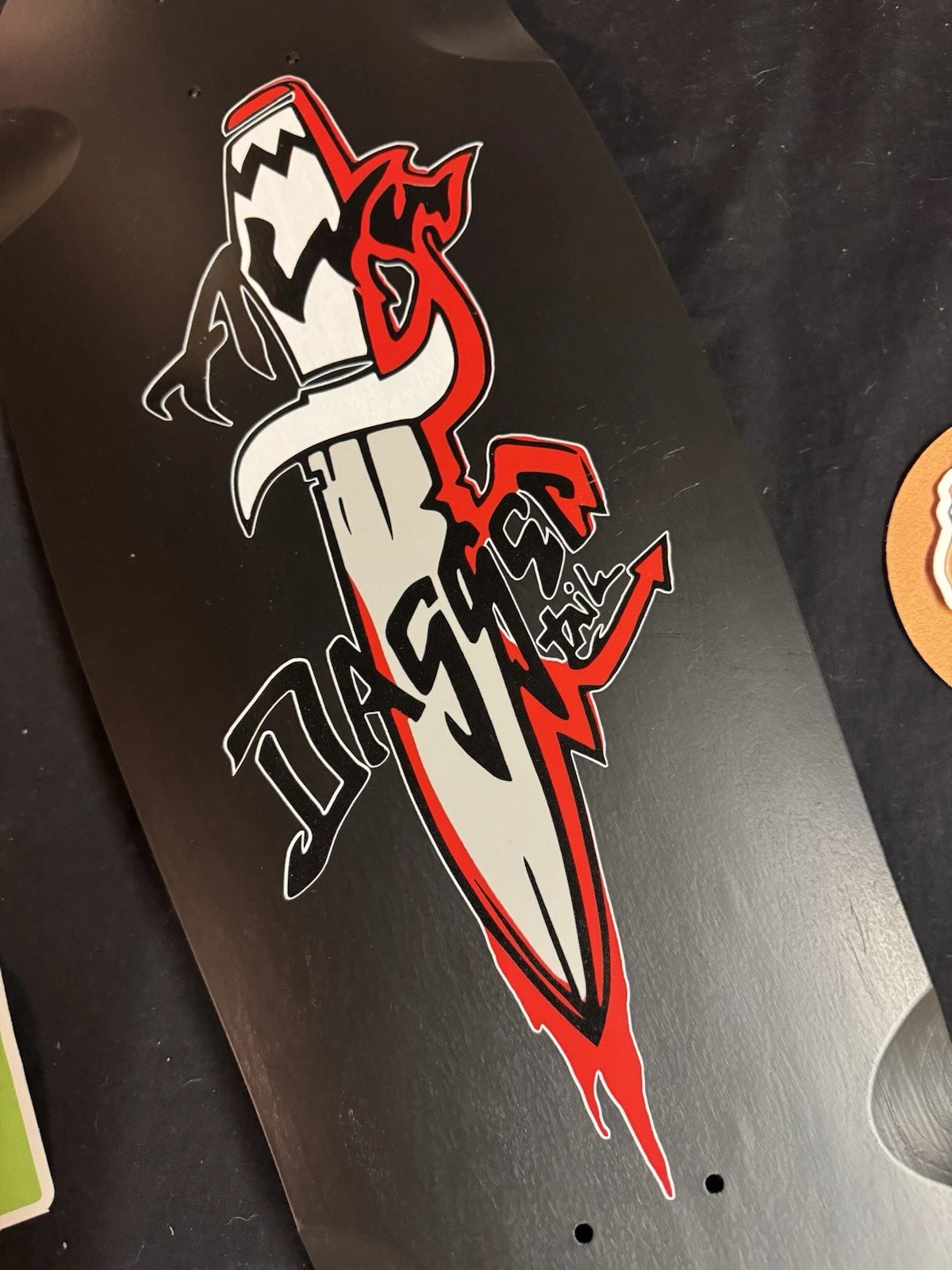 Signed Tony Alva LE Black Red Dagger Limited Autographed Skateboard Deck