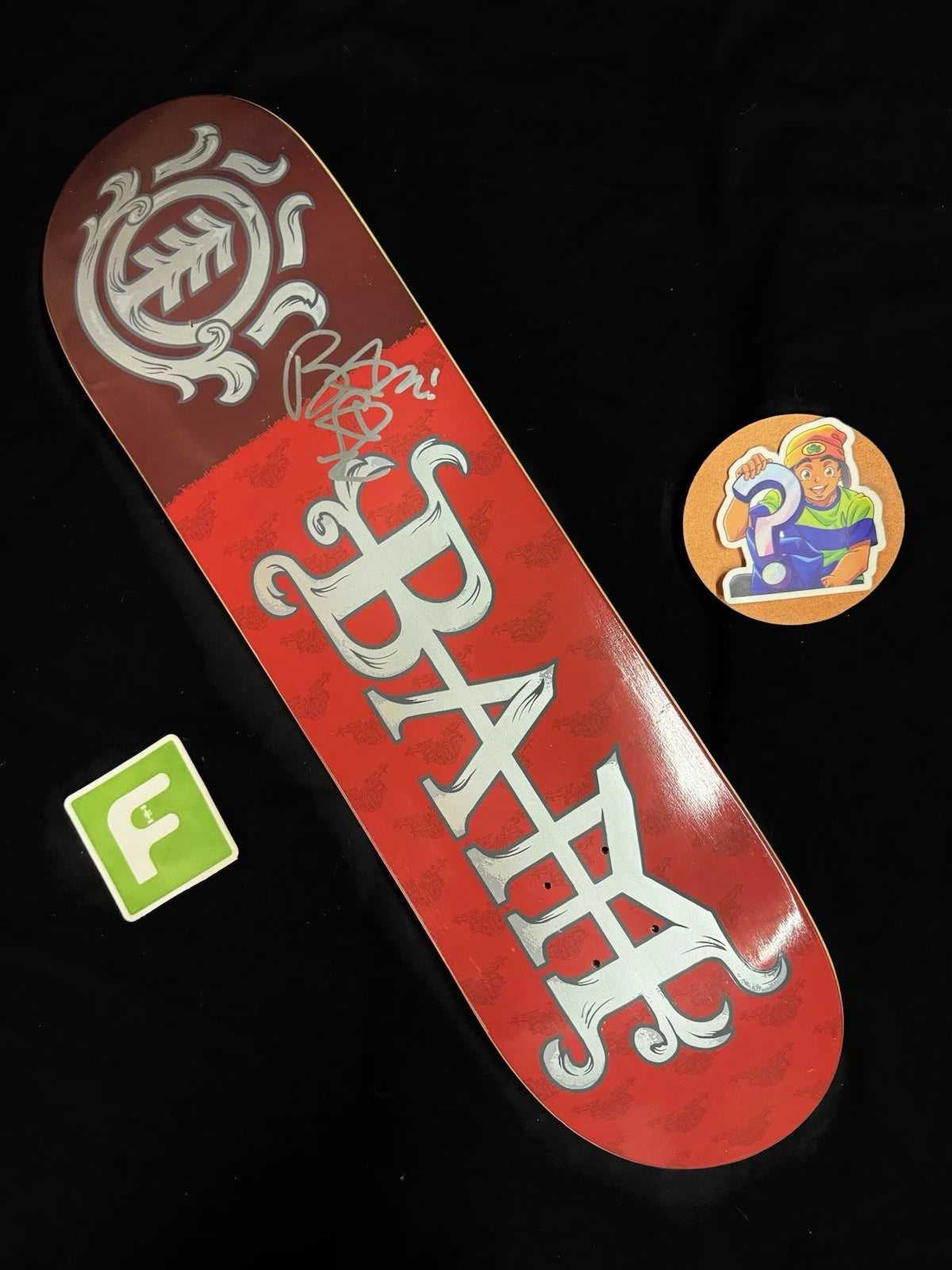 Signed Bam Margera Red HIM Element Autographed Skateboard Deck