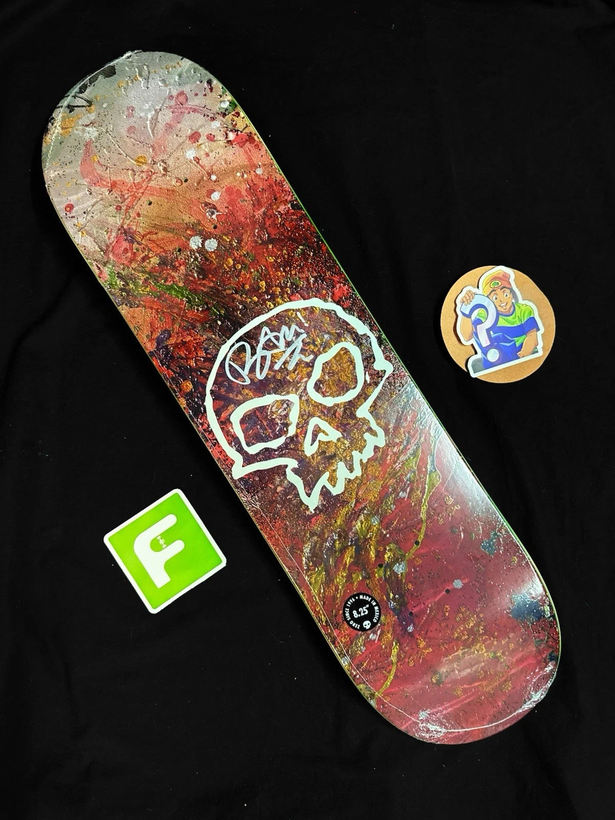 Signed Bam Margera Splatter Skull Limited Zero Autographed Skateboard Deck