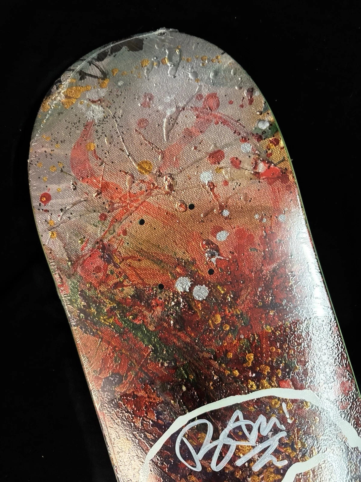 Signed Bam Margera Splatter Skull Limited Zero Autographed Skateboard Deck