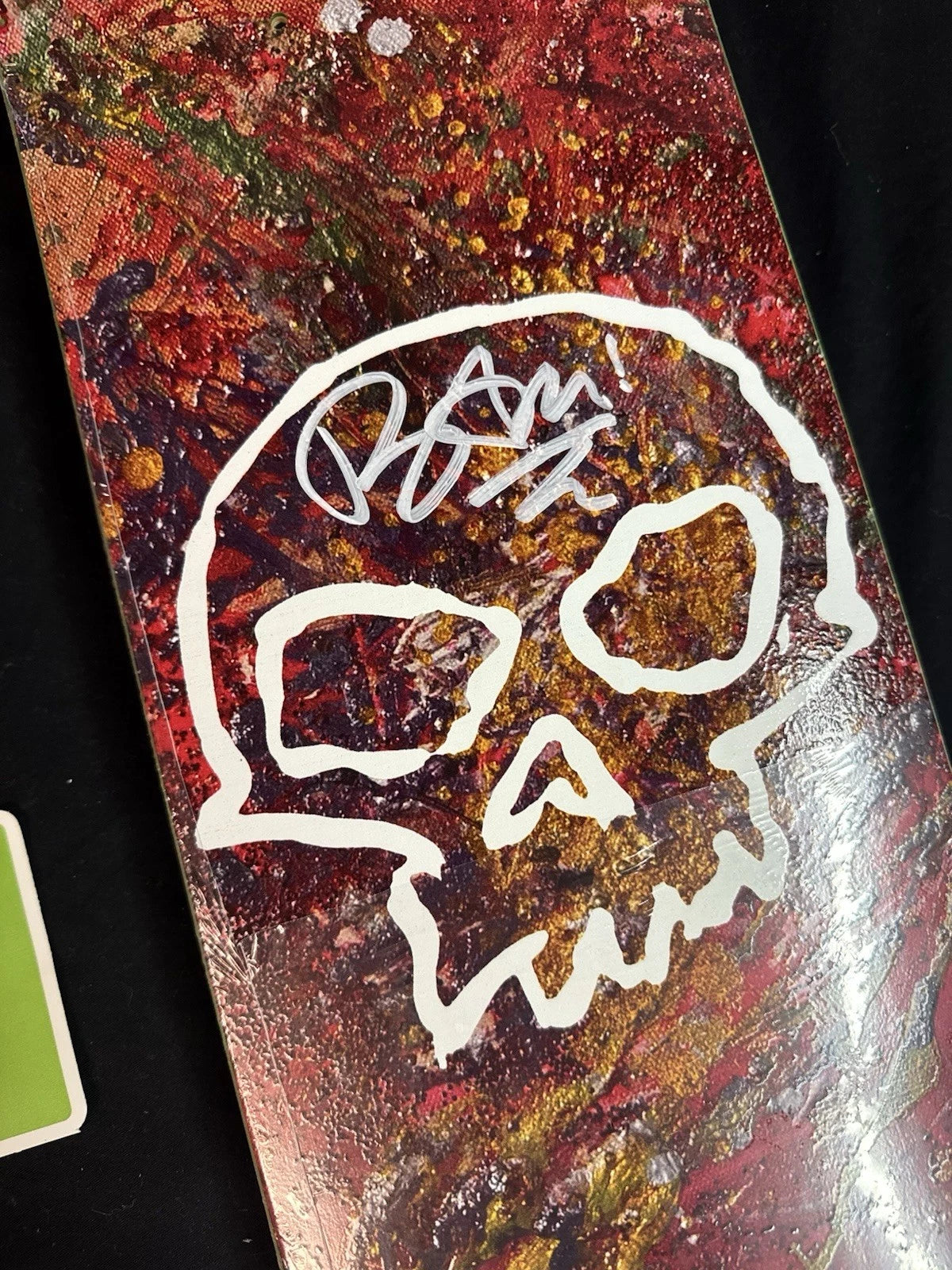 Signed Bam Margera Splatter Skull Limited Zero Autographed Skateboard Deck
