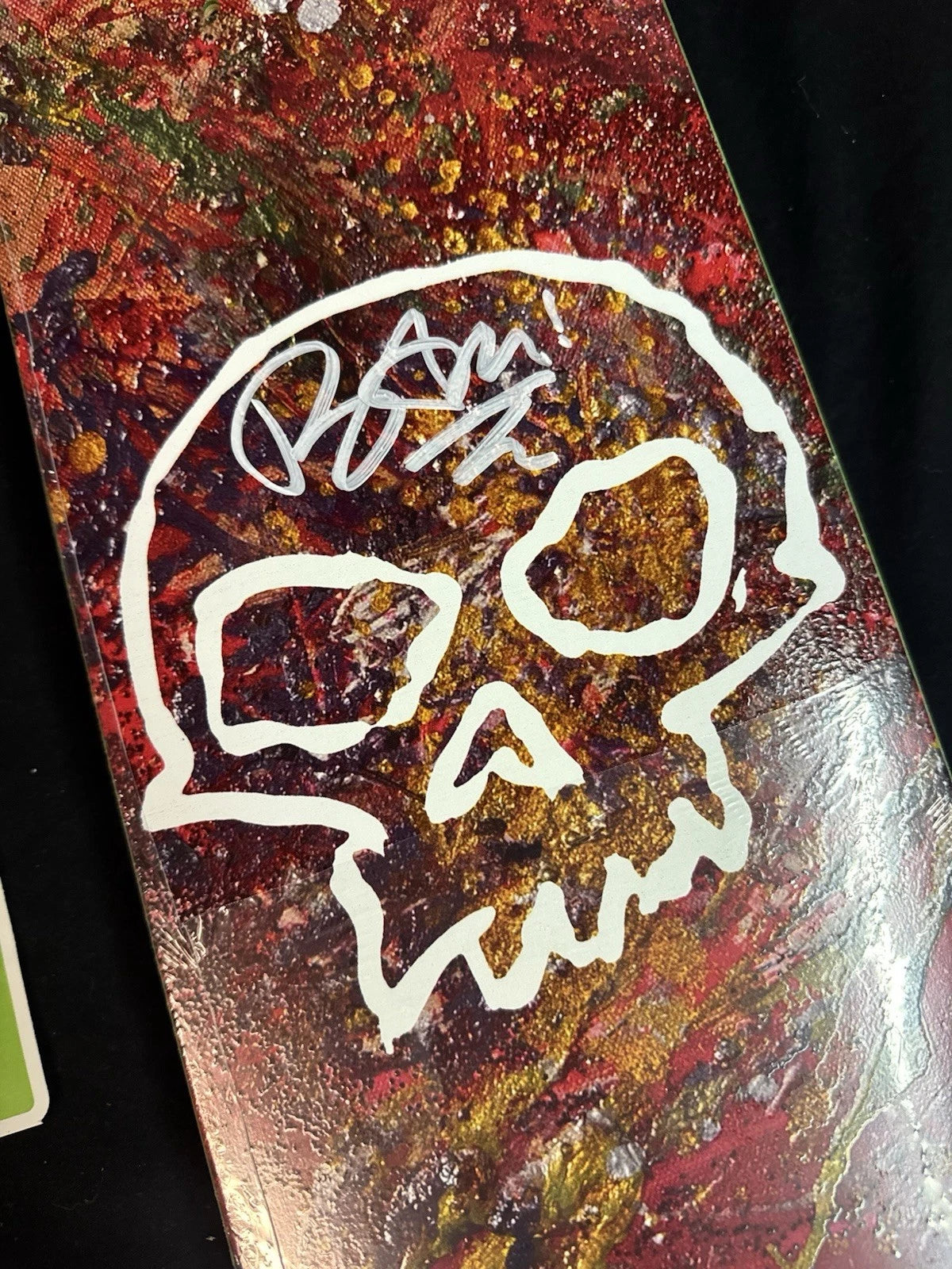 Signed Bam Margera Splatter Skull Limited Zero Autographed Skateboard Deck
