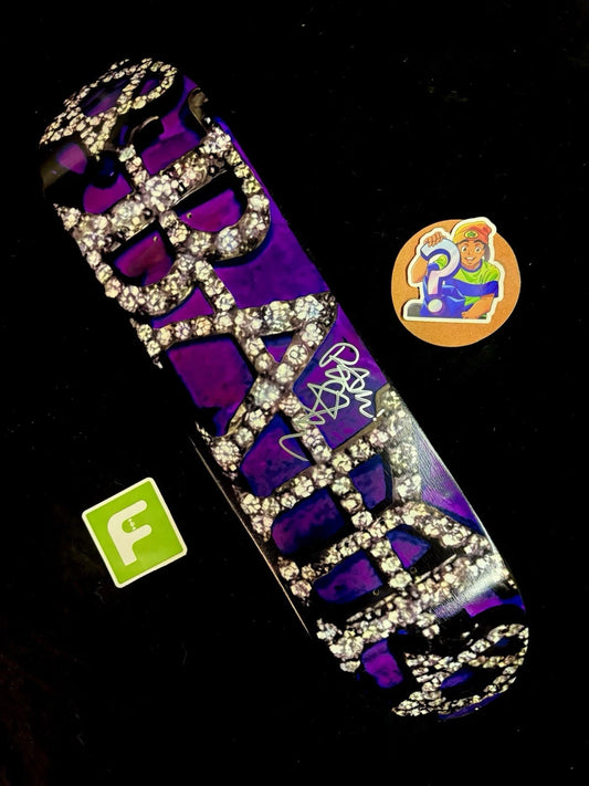 Signed Bam Margera Purple Grills Dip HIM Autographed Skateboard Deck