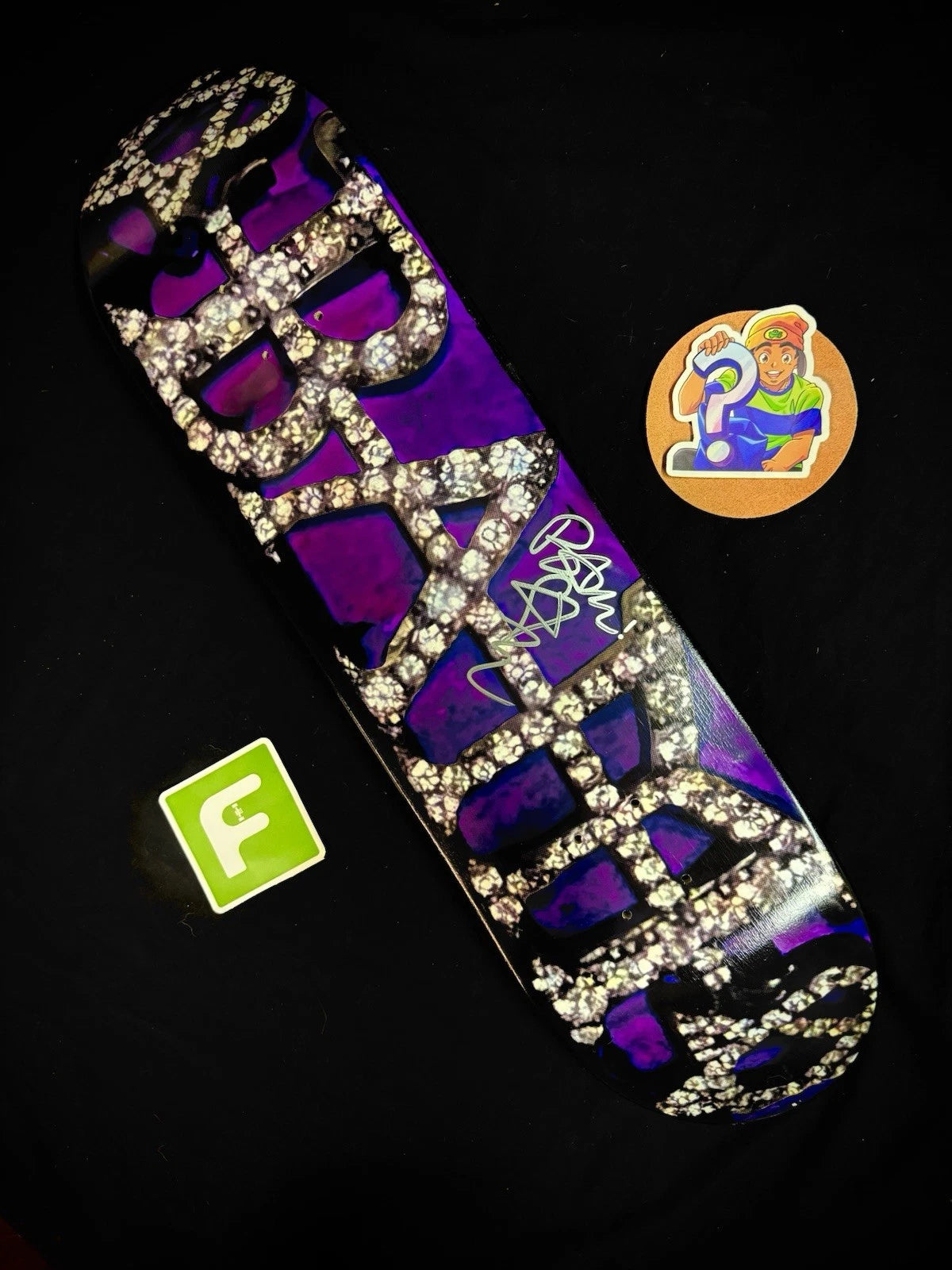 Signed Bam Margera Purple Grills Dip HIM Autographed Skateboard Deck