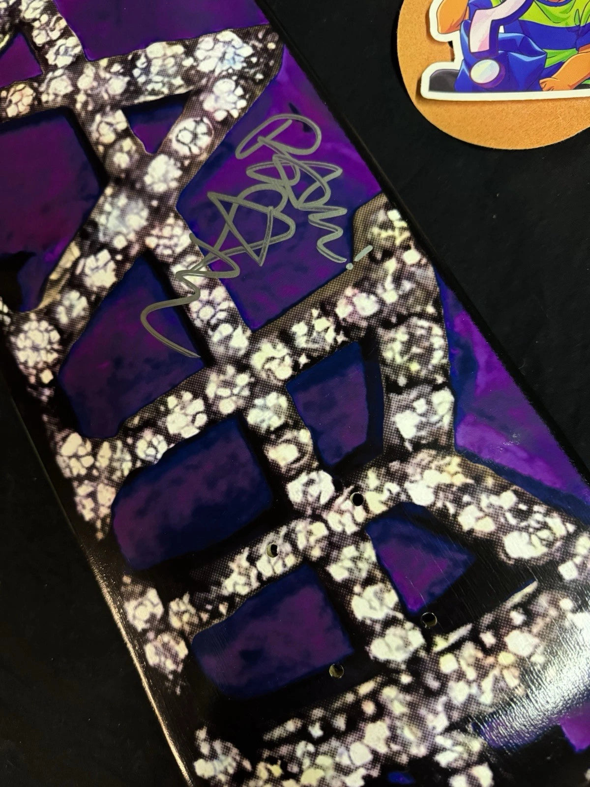 Signed Bam Margera Purple Grills Dip HIM Autographed Skateboard Deck