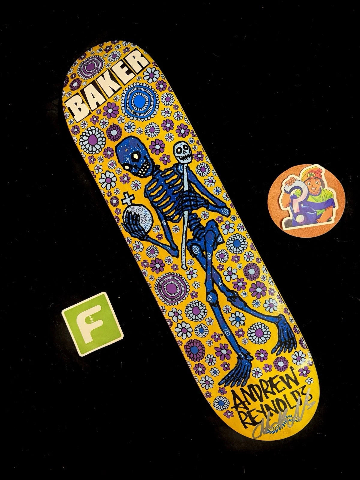 Signed Andrew Reynolds Day Of The Dead FOS Autographed Baker Skateboard Deck