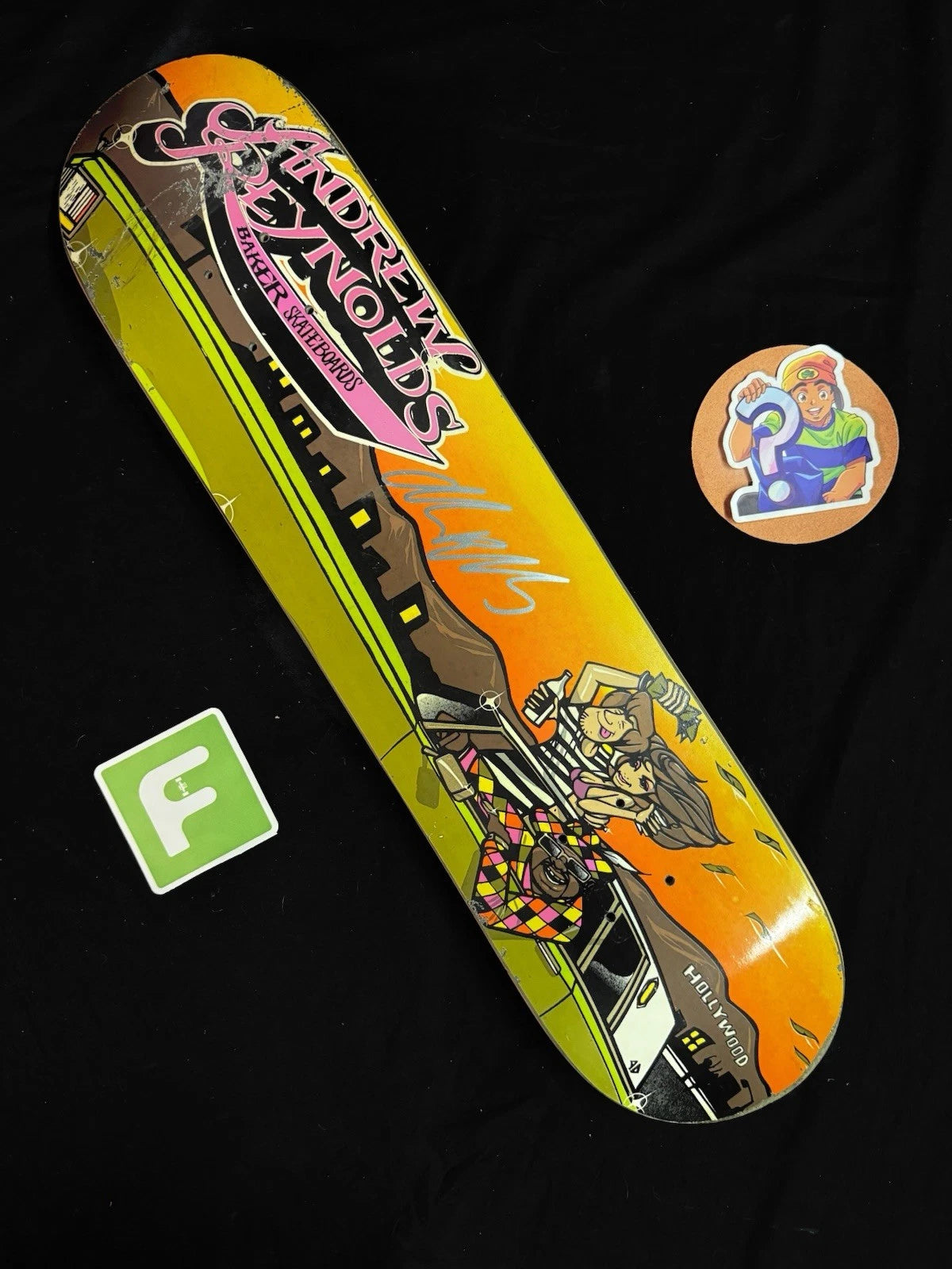 Signed Andrew Reynolds Shaggy Scooby Doo Autographed Baker Skateboard Deck