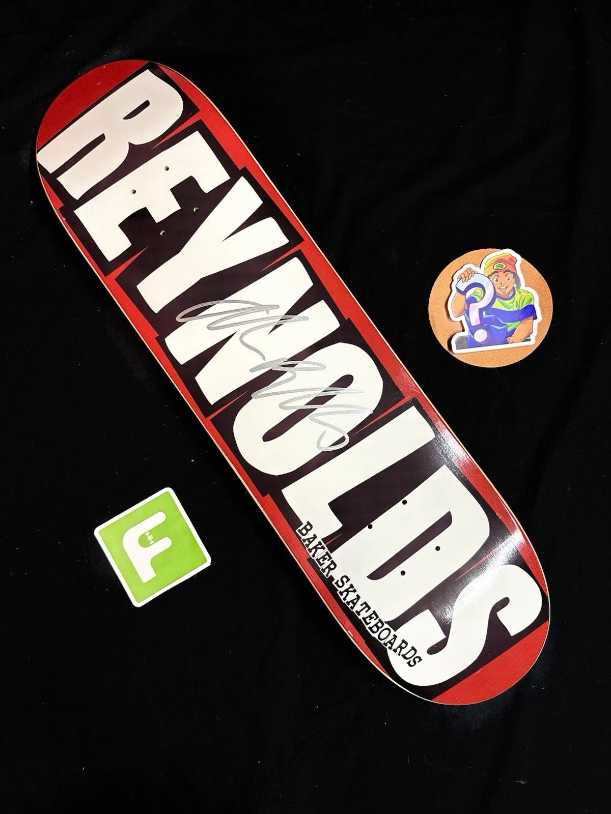 Signed Andrew Reynolds Blocks Logo A Baker Autographed Skateboard Deck