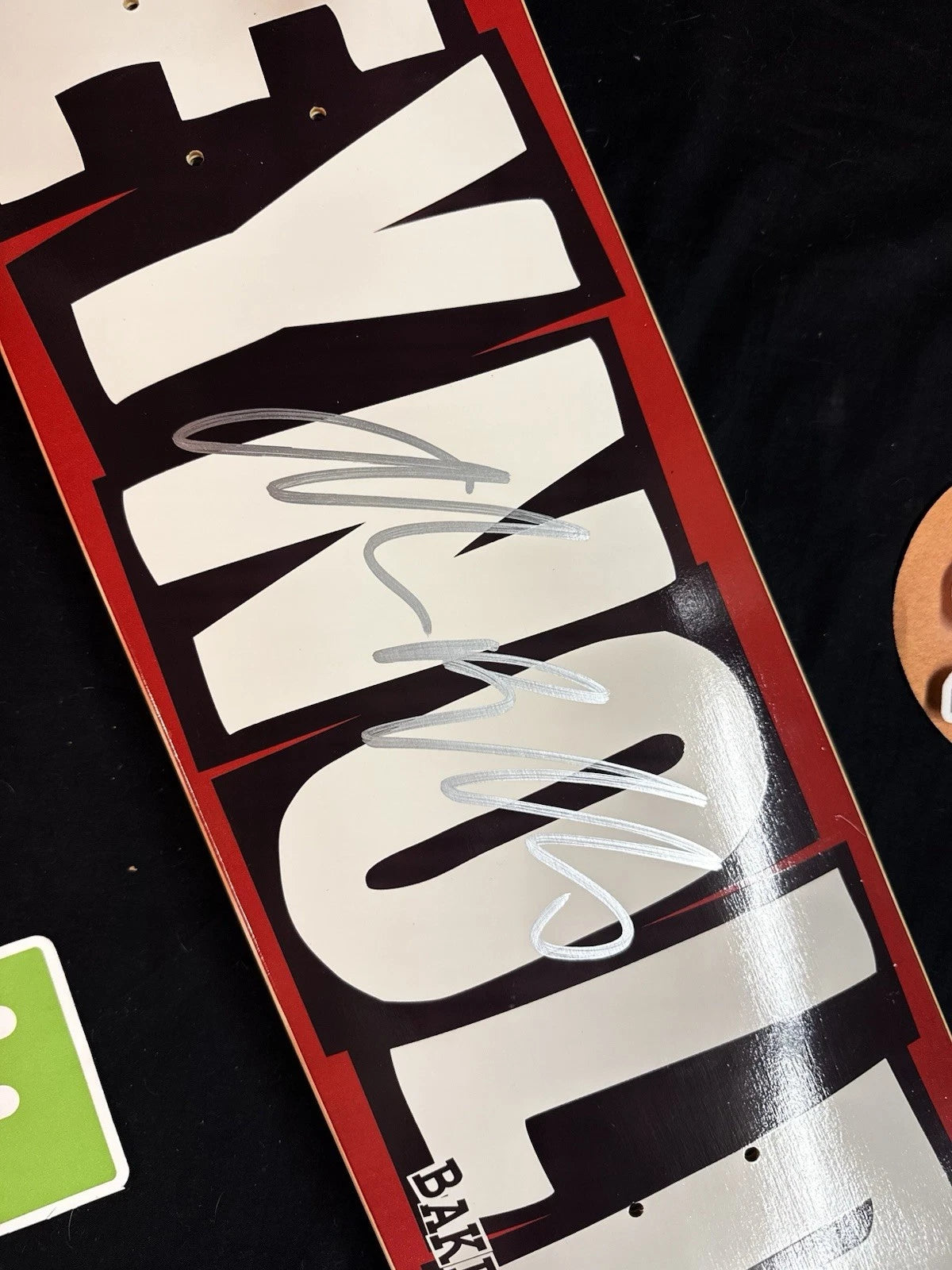 Signed Andrew Reynolds Blocks Logo A Baker Autographed Skateboard Deck
