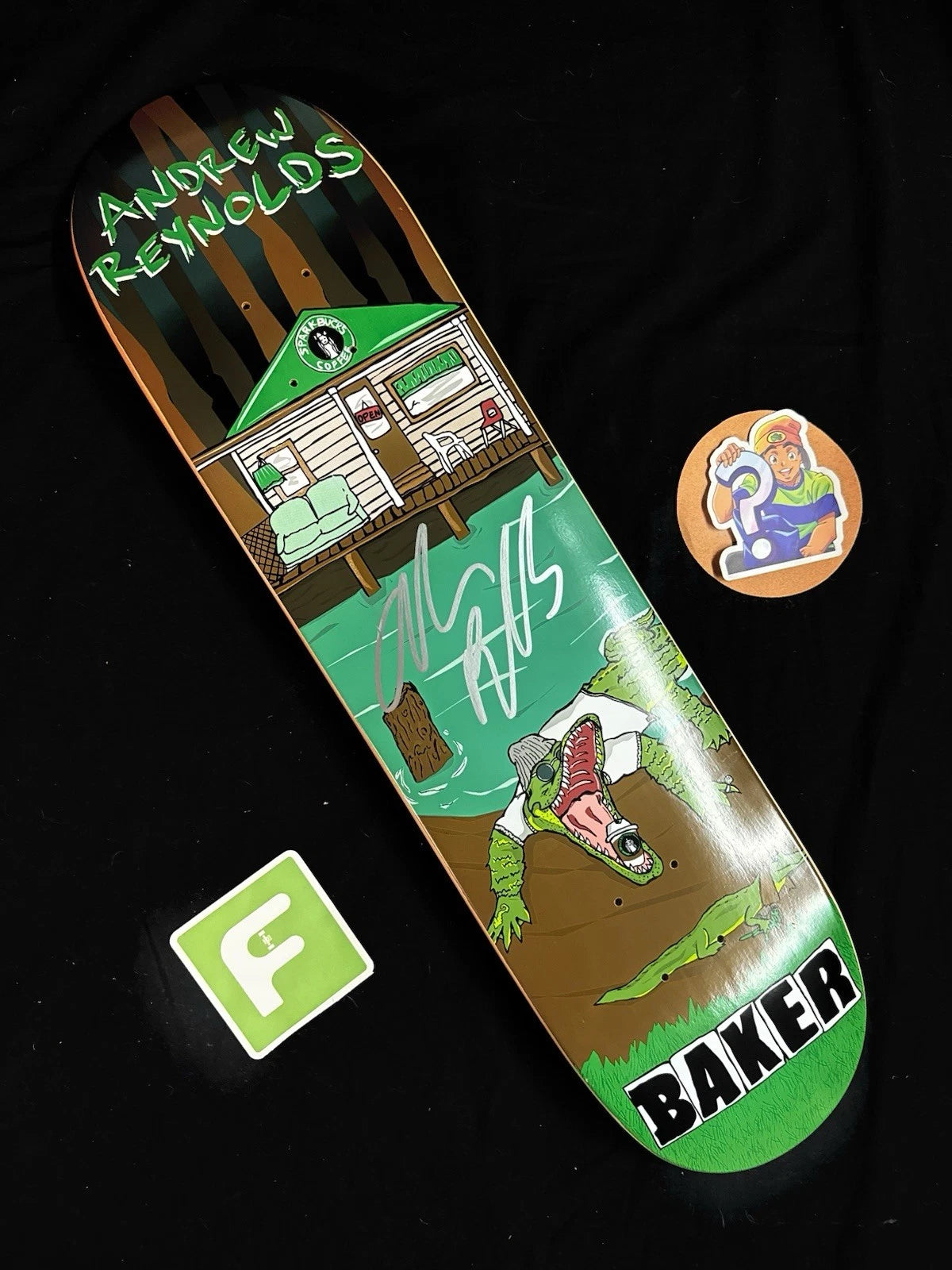 Signed Andrew Reynolds Animal House Autographed Baker Skateboard Deck